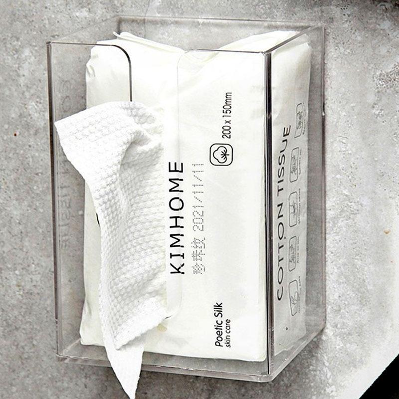 1PCS Wall Mount Paper Towel Dispenser Clear Transparent Folded Paper Towel Holder Acrylic Hand Tissue Napkins Box Restroom