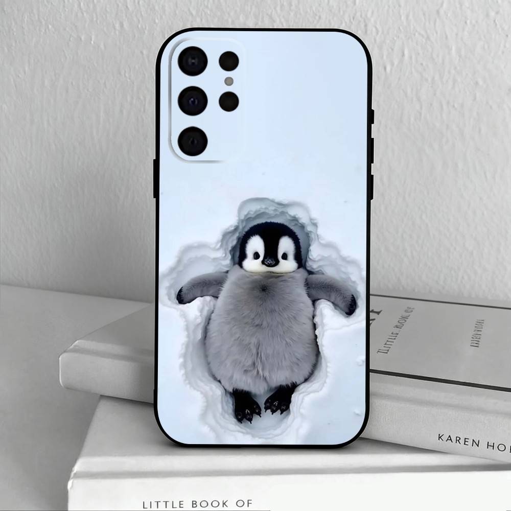 

Animal P-Pingu Penguin Phone Case For Samsung S25,24,23,22,30,21,10,9,Ultra,Plus,Lite,FE,4,5 G Soft Black Case Samsung S235G
