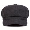 1Women's herringbone pattern octagonal beret hat, outdoor fashion casual hat suitable for autumn and winter travel, seaside parties