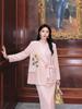 Spring 2026 Guofeng-Style Beaded Suit Jacket & Skirt Set for Women