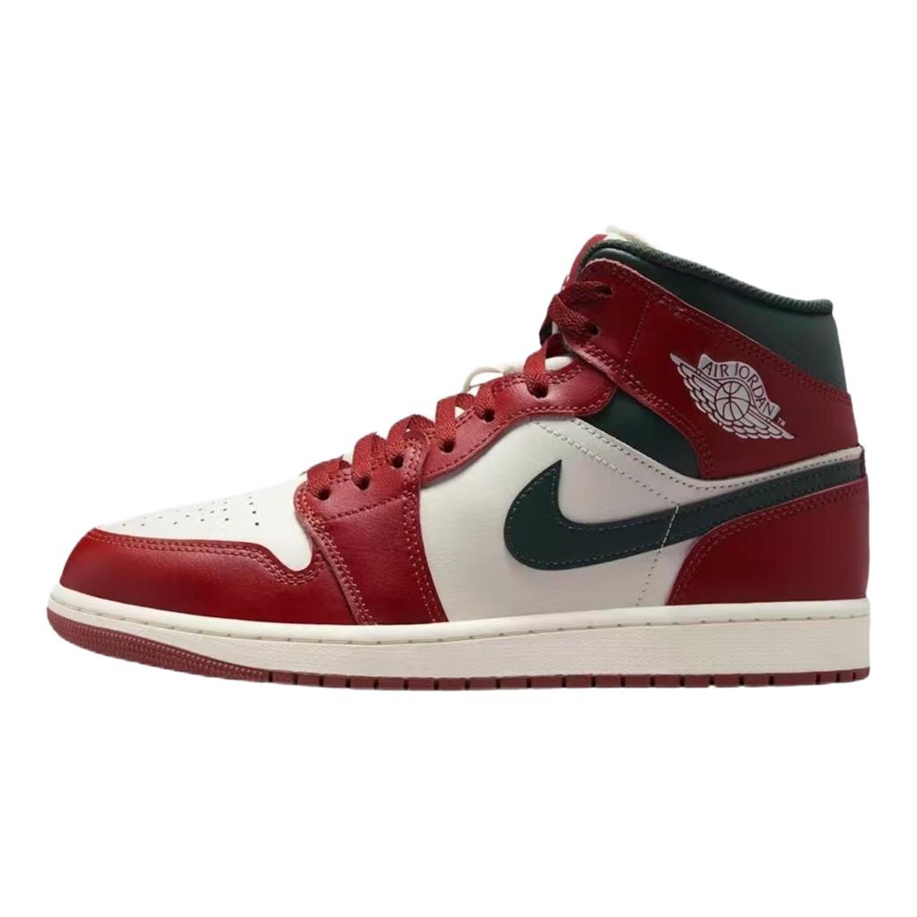 Jordan Air Jordan 1 Fiery Lucky Horse Abrasion Resistant Mid top Vintage Basketball Shoes Unisex Beige Red DQ8426-105(Team1321-SBOX)