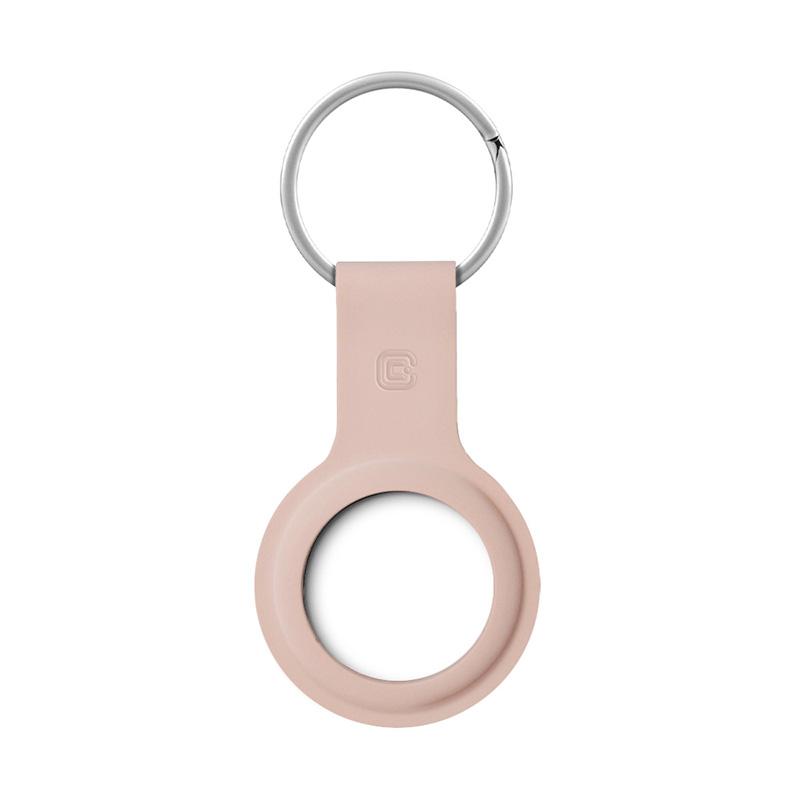 Crong Silicone Case With Key Ring - Etui Ochronne Brelok Do Apple Airtag (Piaskowy Róż)
