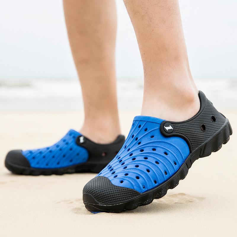 Large Size Bag Head Sandals Men's New Summer Light and Breathable Outdoor Casual Shoes Beach Shoes Hollow Hole Shoes Men