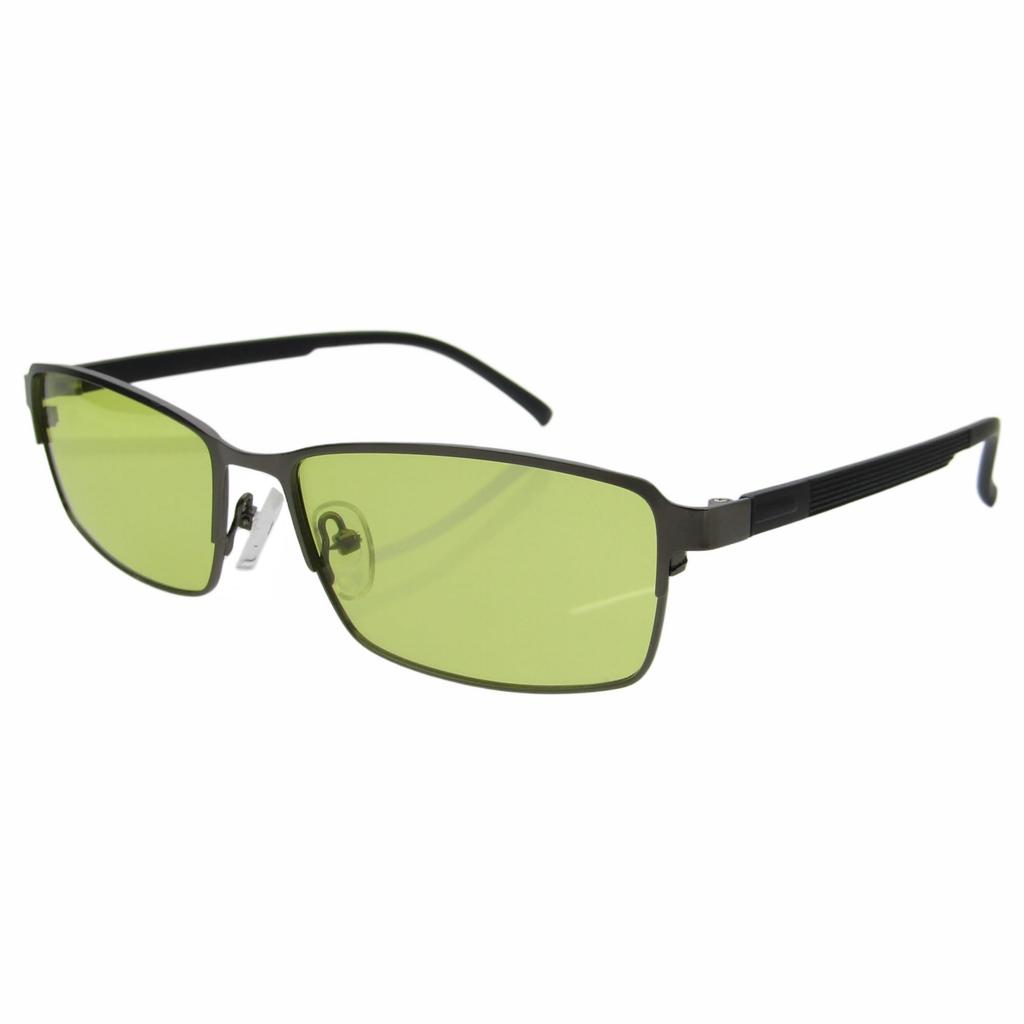 KKD Polarized Photochromic UV 8726 Polarized Photochromic Color-Changing Sunglasses, Metal, Square, Lightweight, Protection, (Gunmetal, Yellow/Smoke)