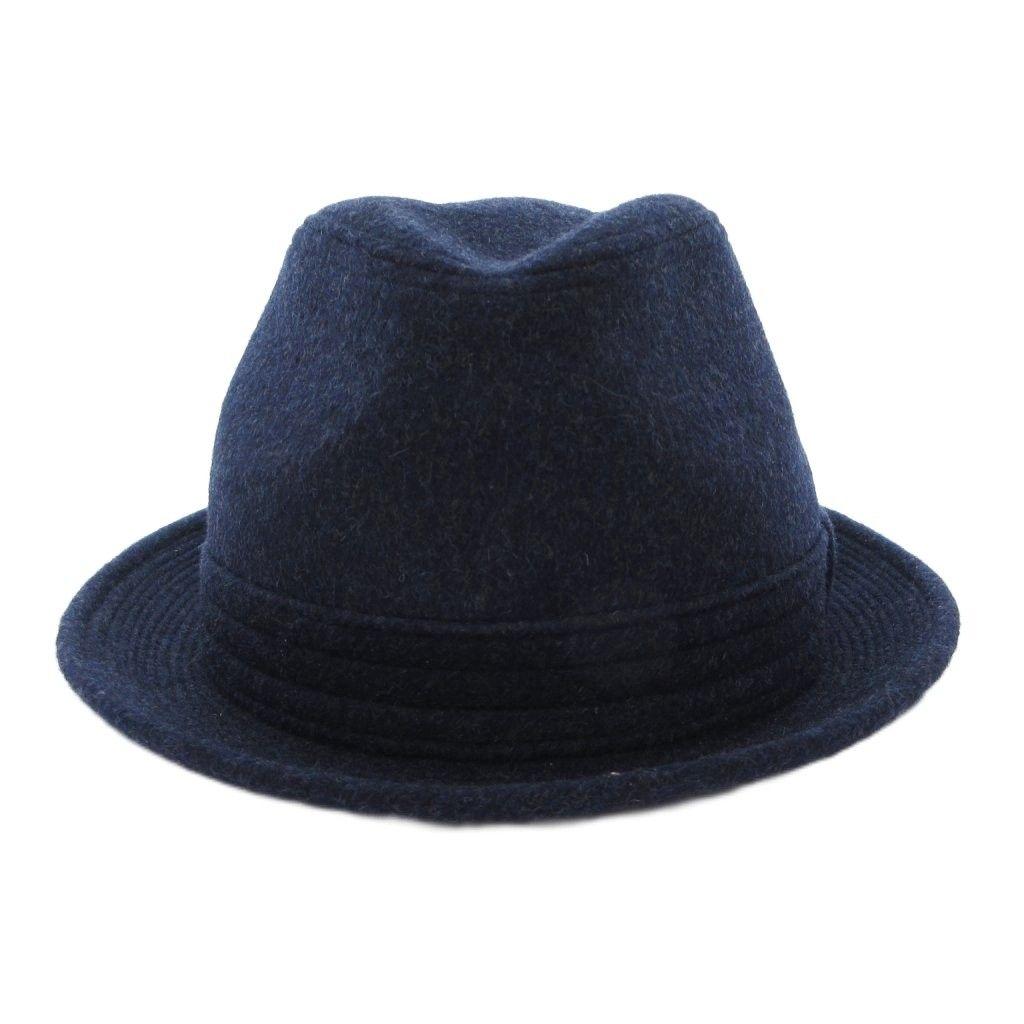 Used STETSON Hat Folded Cashmere Blend Wool 58 Navy /FF ECG003