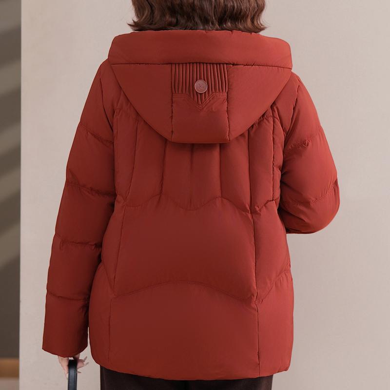 Middle Age Women's Puffer Jackets Winter Short Parkas Hooded Plus Size Thick Down Coats Woman Outerwears