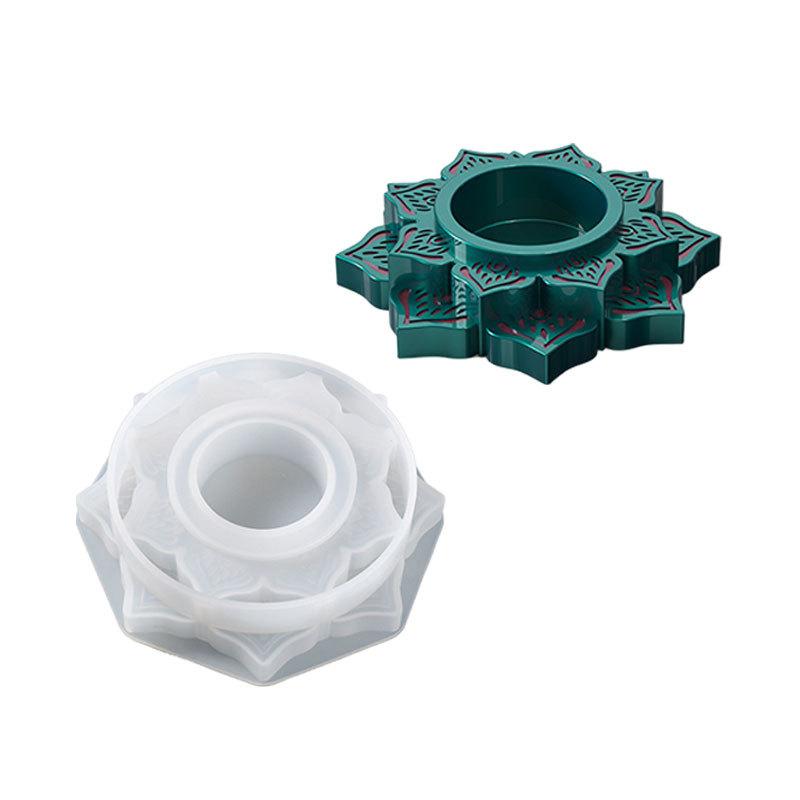 Ručně vyráběný kulatý lotosový svícen na svícen Cementová omítka Forma na beton Nádoba na svíčku Silikonová forma Epoxidová pryskyřice Nástroj na svícen