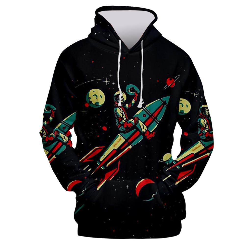 Fashion Print Loose Men's And Women's Long Sleeve Hooded Sweater