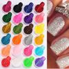 24pcs Sparkly Holographic Fine Sugar Nail Powder Diamond Chrome Pigment Dust For Gel Polish Glitter