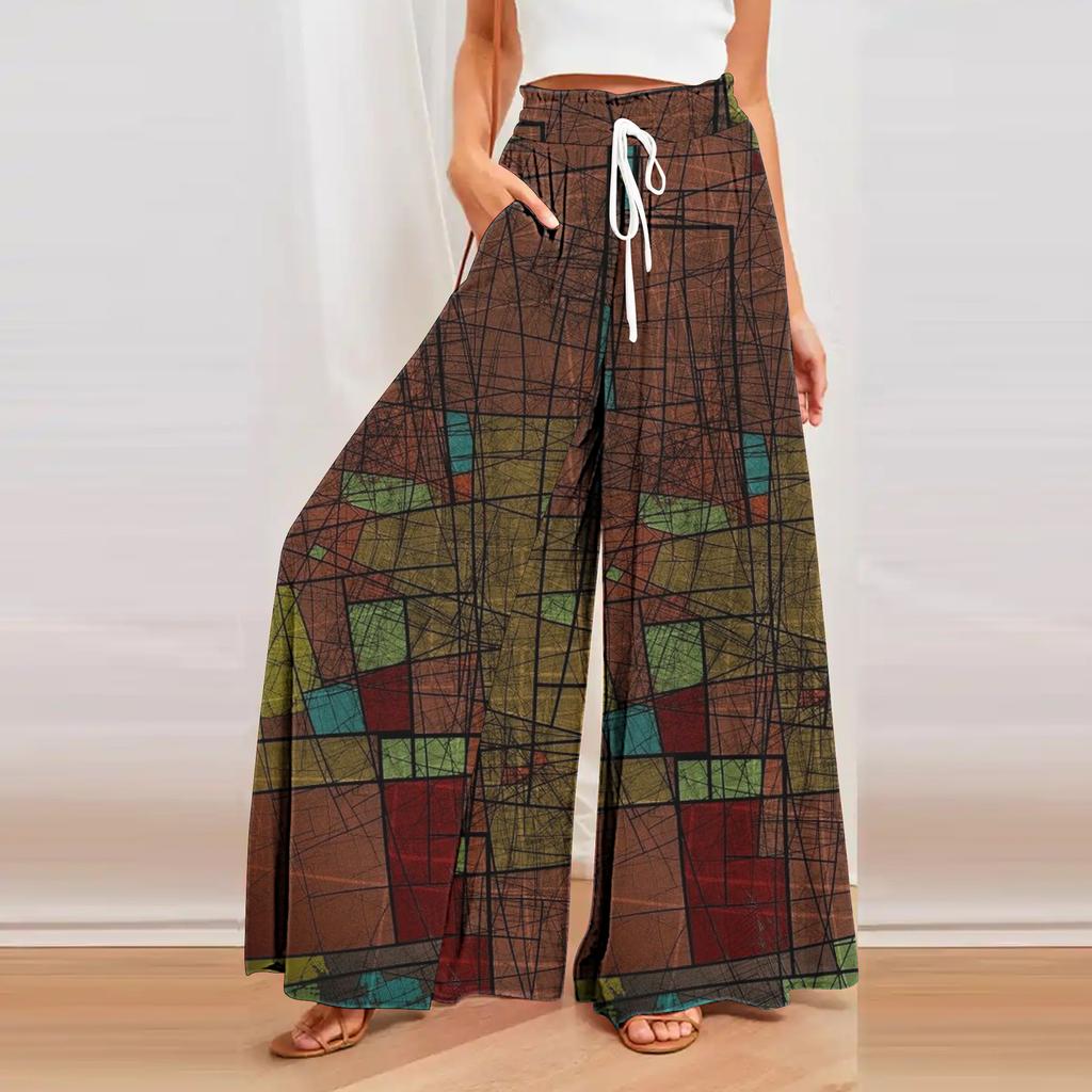 Women's Casual Pants Loose and Thin Wrinkled Wide-leg Trousers