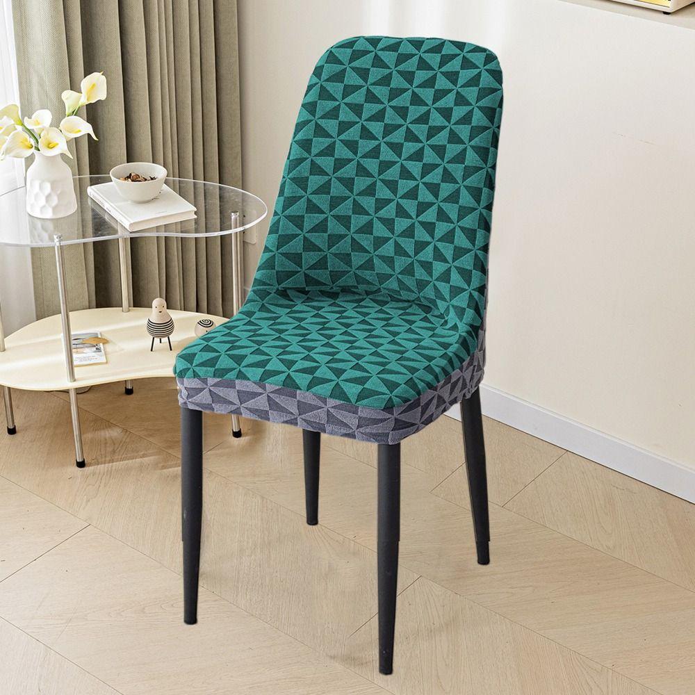 Soft Jacquard Arc Chair Cover Elastic Chair Protective Case Curved Seat Cover  Household