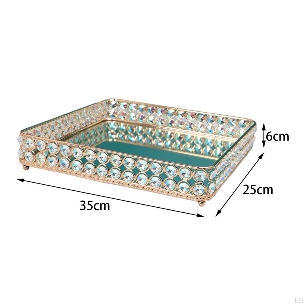 Dekorative Spiegel Tablett Eitelkeit Schmuck Organizer Schimmernde Nicht Slip Serving Parfüm für