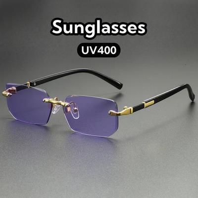 Modne Bezramkowe Metalowe Okulary Przeciwsłoneczne Osobowość Ochrona Uv400 Outdoor Podróże Fotografia Uliczna Unisex Odcienie Okulary