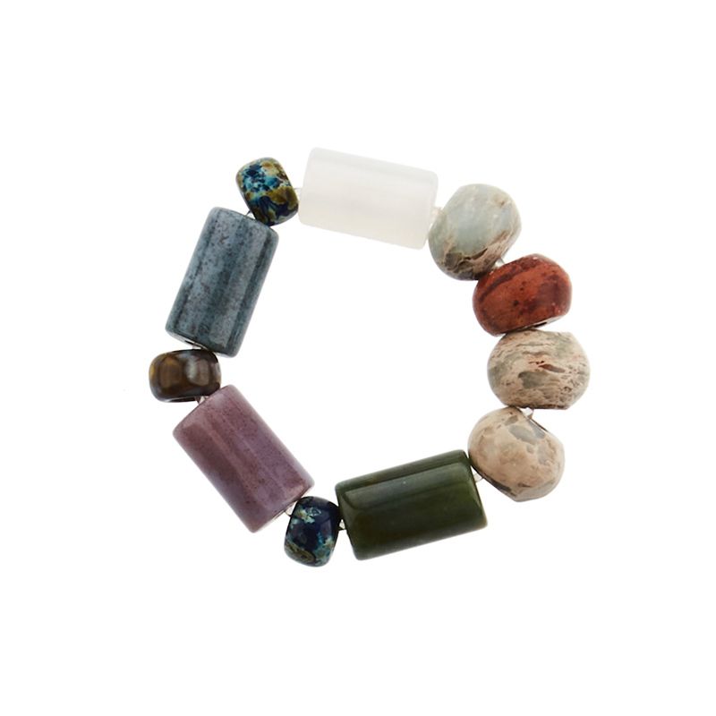 

Асимметричный оригинальный дизайн из натурального камня, бусины Яо Чен Indian Agate Ring 20 (circumference of about 59mm)