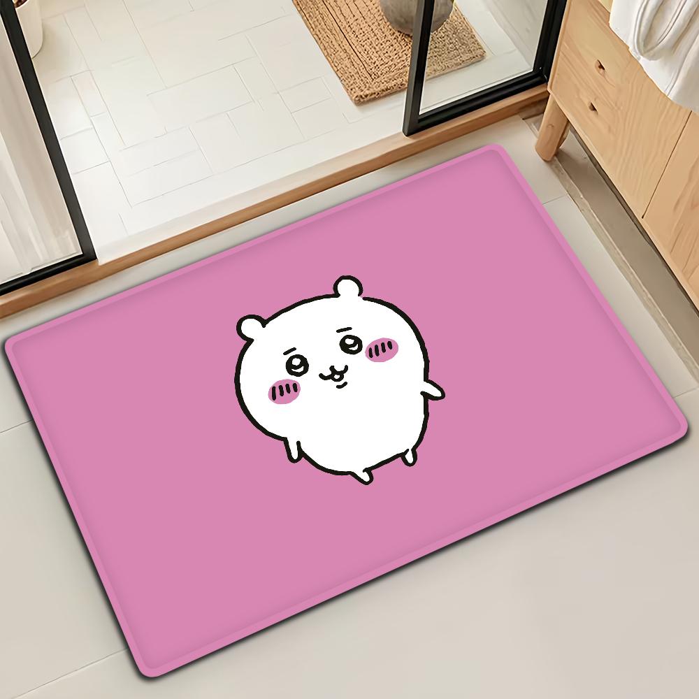 Cute Cartoon C-Chiika-waE Usagi Door Mat Bath Microfiber Decorative Versatile Flannel Floo Mat Quick Dry Absorbent Non-slip Sole