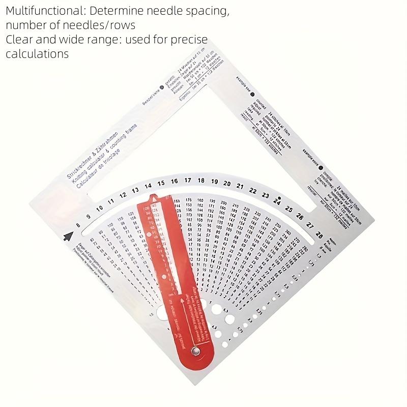 1pc Double-Sided Knitting Calculator and Counting Board, with Rotating Ruler Tool, Hook and Yarn Density Calculator, Mixed Color, for Knitting