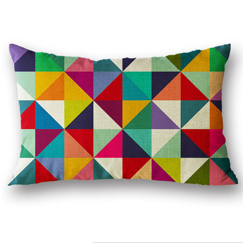 Rectangle Cushion Cover Silk Throw Pillow Case Pillowcase 