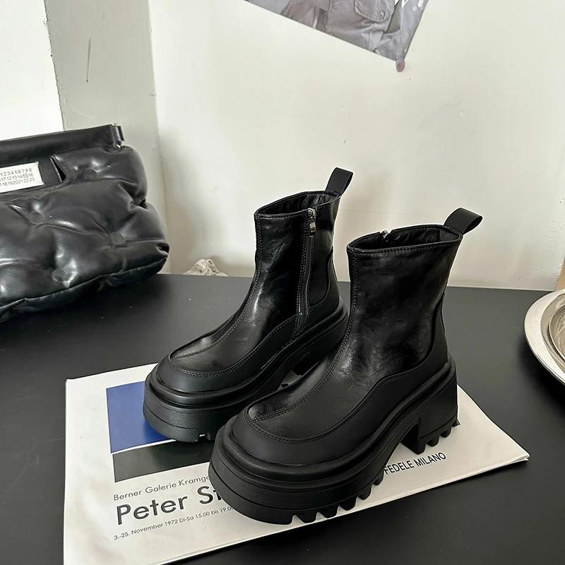 

Винтажные женские ботильоны в панк-стиле, модные современные короткие ботильоны, женственные элегантные ботильоны на толстом каблуке 39 чёрный