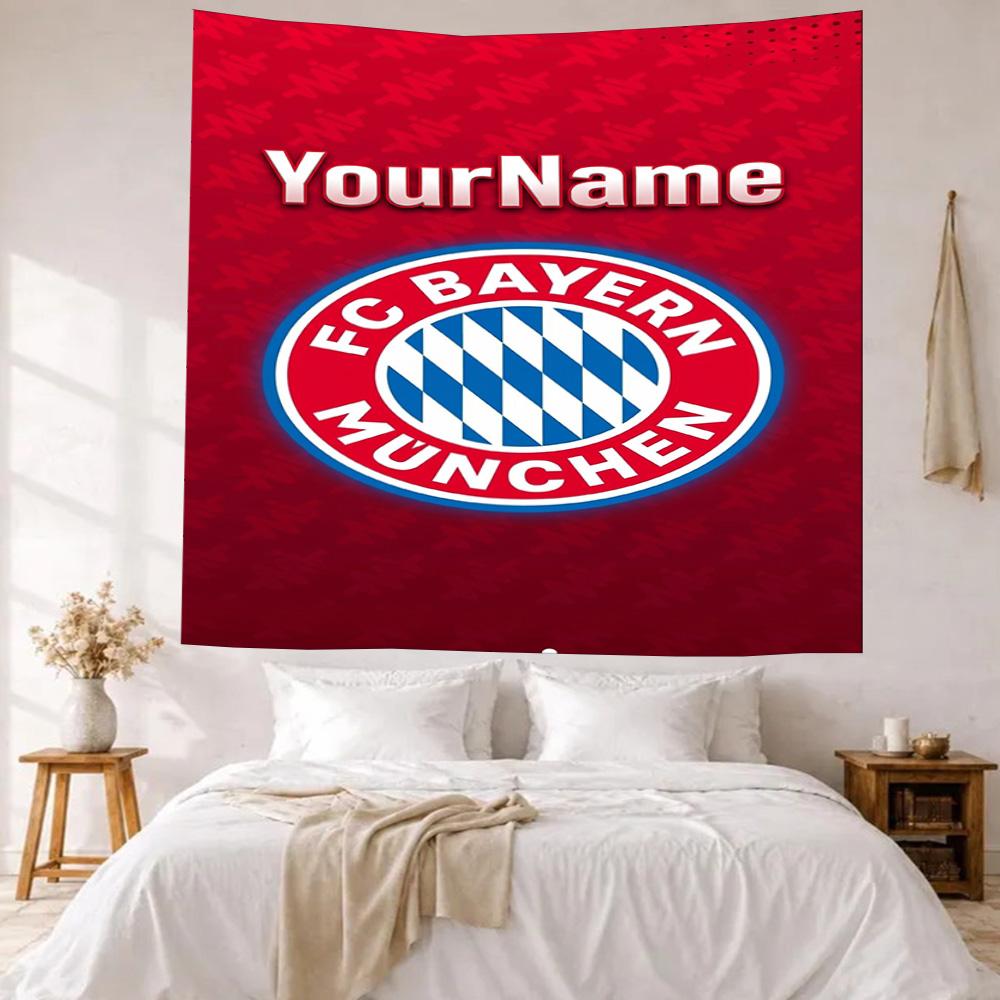 Bayern Munich Custom Your Name Wall Decor Tapestry Art For Pet Memorial Birthdaywedding Party Backdrop Family Gift