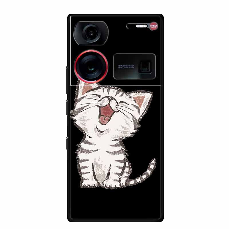 6.8" For ZTE Nubia Z60 Ultra Case Shockproof Black Silicone Soft Phone Case For ZTE Nubia Z60 Ultra Back Cover Case Cute Cartoon