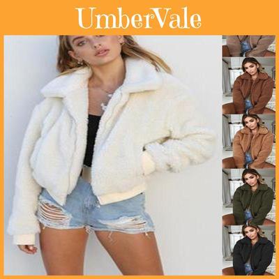 Gemütliche und modische Damen warme Teddybär-Taschen flauschige Fleece-Pelzjacke Mantel