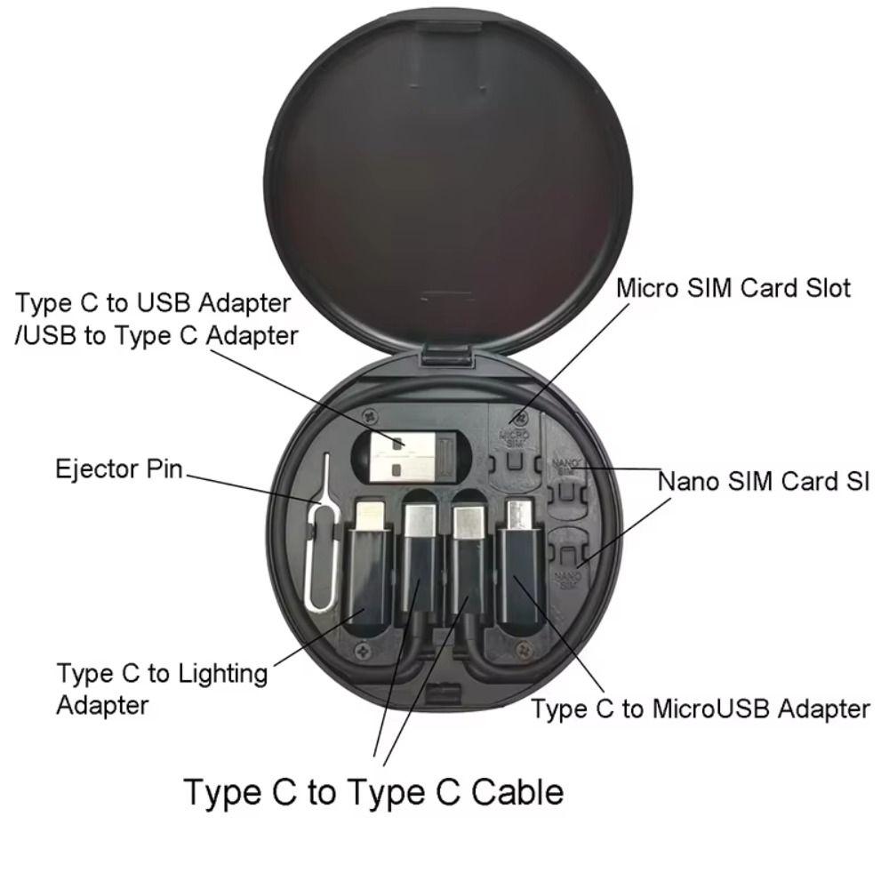 60W Power Cables Set Storage Box Travel Case Fast Charging Cable Device Charging
