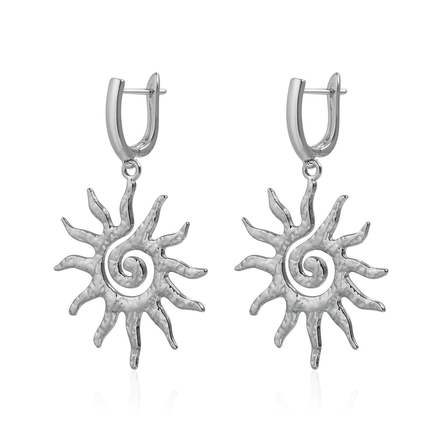 

European and American jewelry light luxury fashion sunflower pendant necklace irregular beaded design necklace set