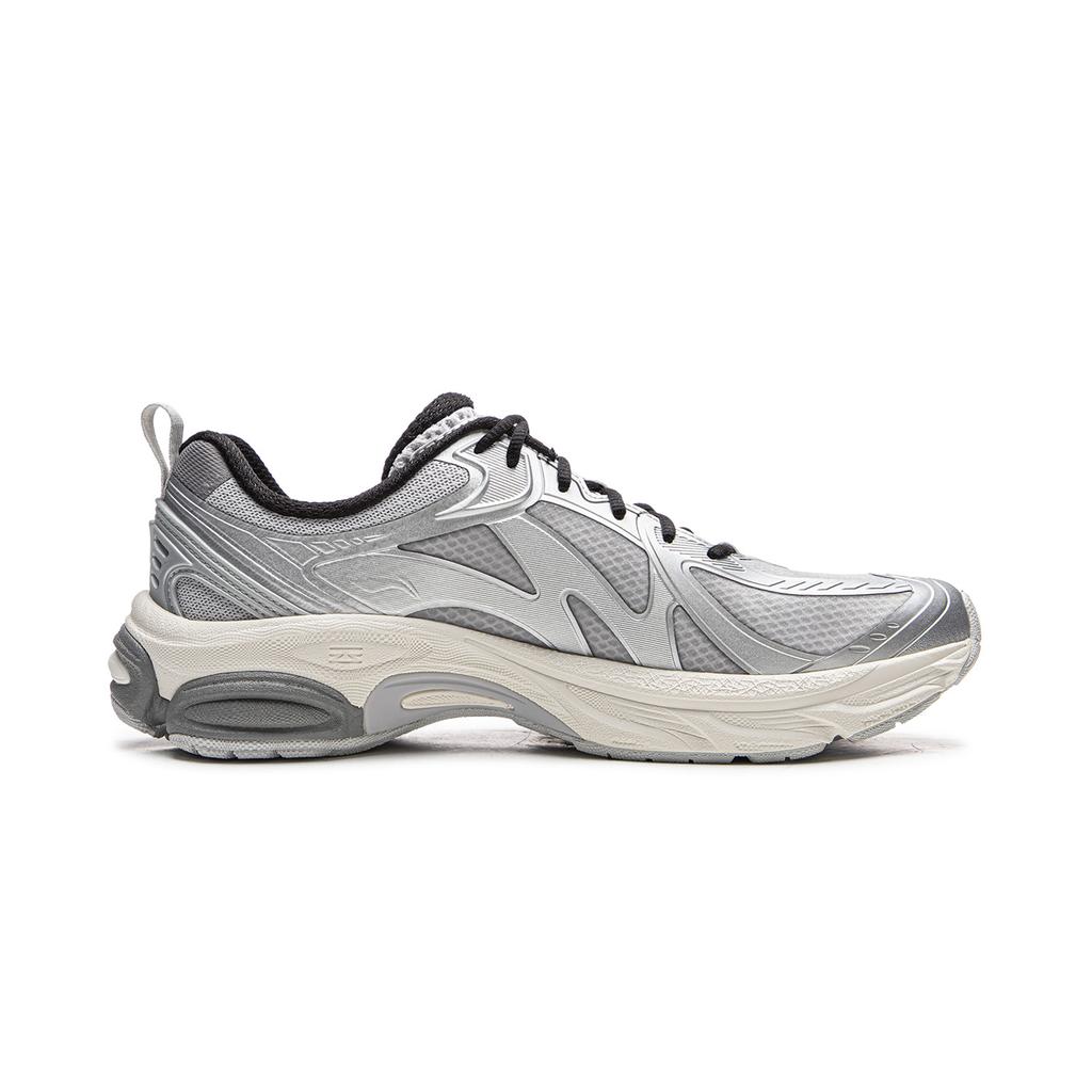 Li Ning Push Pull Boom V2 Cushioning Slip Resistant Abrasion Resistant Rebound Low top Running Shoes Men's Silver Gray ARXW019-4