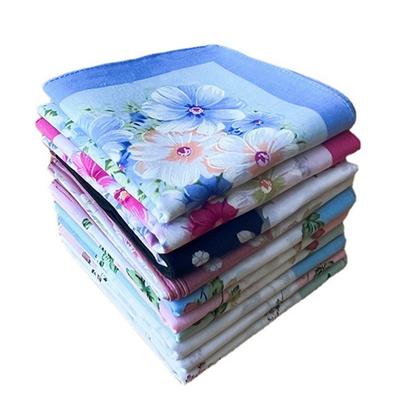 3 pañuelos cuadrados de 43 x 43 cm con estampado de flores para mujer, toalla de algodón vintage, regalo para el día de la madre