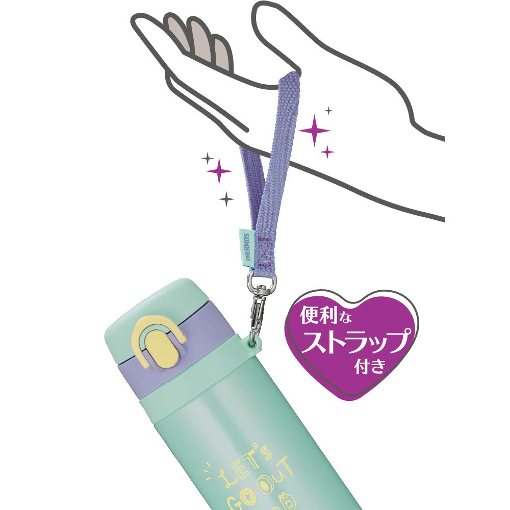Thermos Water Bottle Vacuum Insulated Mobile Mug 550ml Mint Purple MP JNT-551