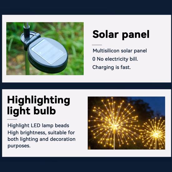 Solar Dandelion Garden Light, Outdoor Solar Powered Dandelion Lamp with Stake, Waterproof Solar Pathway Light for Yard Lawn