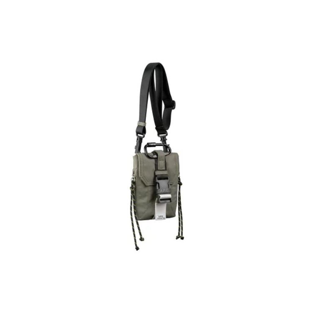 A.P.C. Tracolla Regolabile Dettaglio Corda da Arrampicata Chiusura a Patta Borsa da Collo Borsa a Tracolla da Uomo Kaki PAAFHH61733