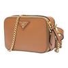 Prada Saffiano Zip Closure Leather Crossbody Bag Women bags Brown 1BL019-NZV-F098L-V-OOO