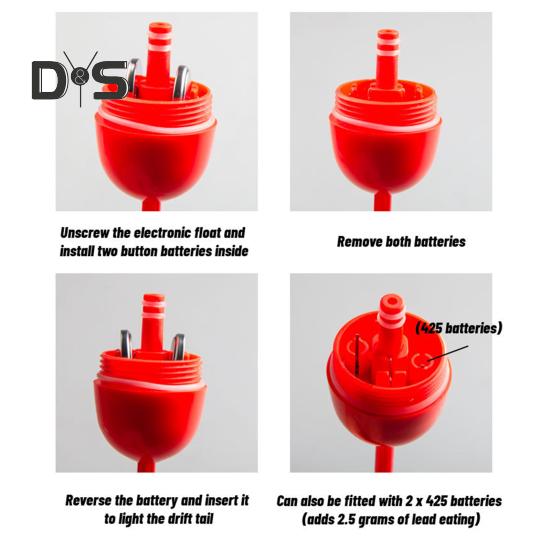 Long Casting Electronic Fishing Float Lightweight High Visibility Buoyancy Ball Buoy Bobber Float with Long Tail Saltwater Freshwater Fishing