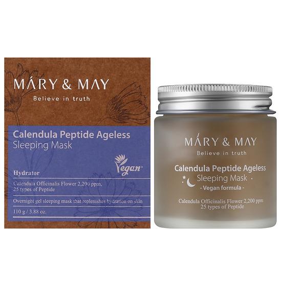 Mary&May Calendula Peptide Ageless Sleeping Mask 110g/ 30g/ Nourishing, Moisturizing, Korean Cosmetics, Kbeauty
