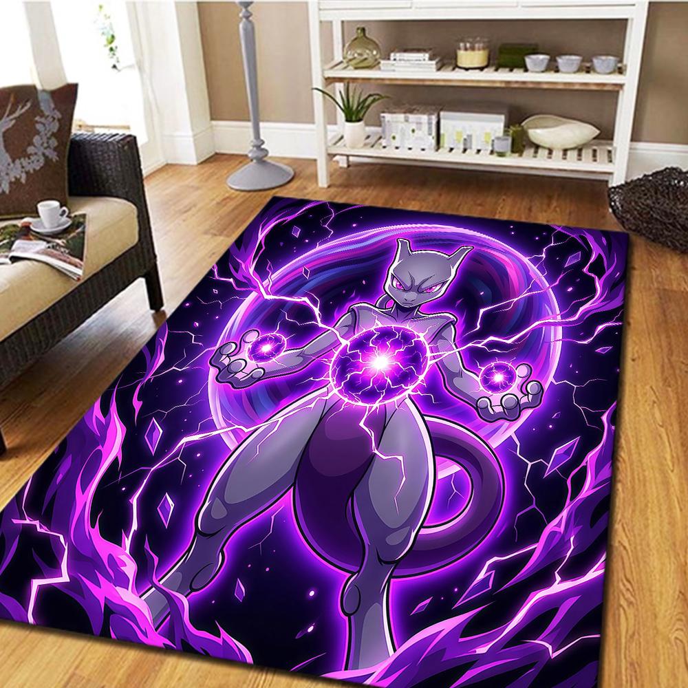 Pokémon Cartoon Carpet for Living Room, Digital Print Floor Mat, Cool Movie Bedroom Rug, Home Decor -HYQ68