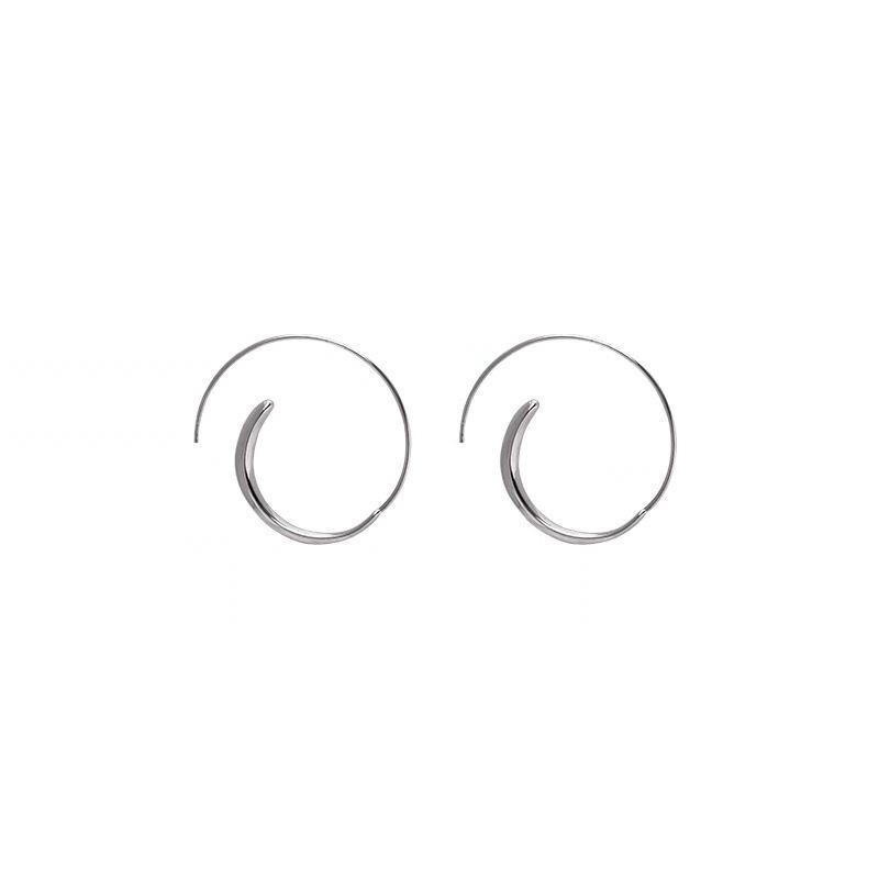 Unique Alloy Silver Circle Earrings For Women Minimalistic And Elegant Geometric Accessory Fashion