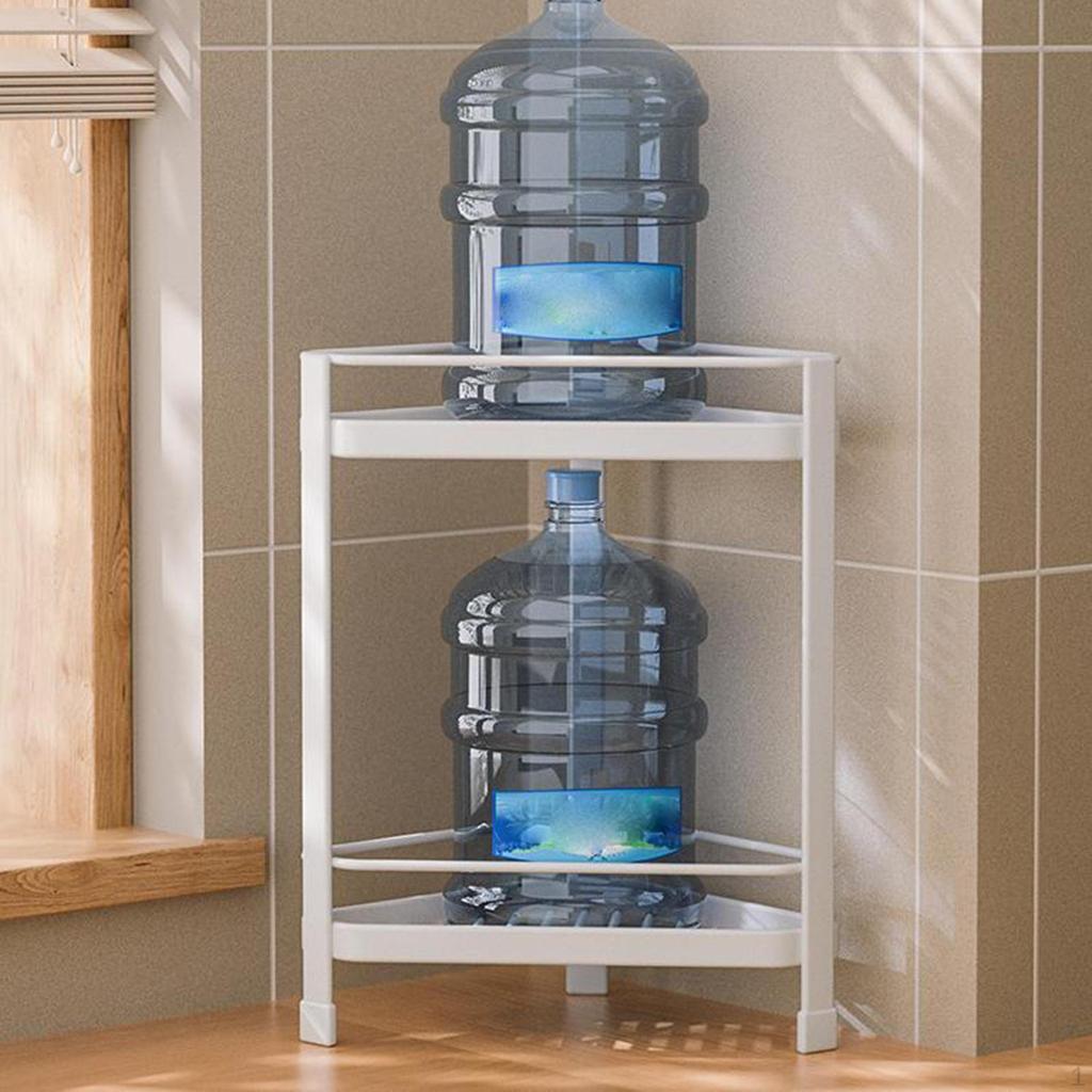 Bathroom Shelf Organizer Holder Durable Freestanding Double Tier for Corner Seam