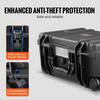 VEVOR Weatherproof Hard Case, Heavy Duty Protective Dry Box Case with Pre-cut Foam, Wheels & Retractable Pull Handles for Travel, Hunt, Military