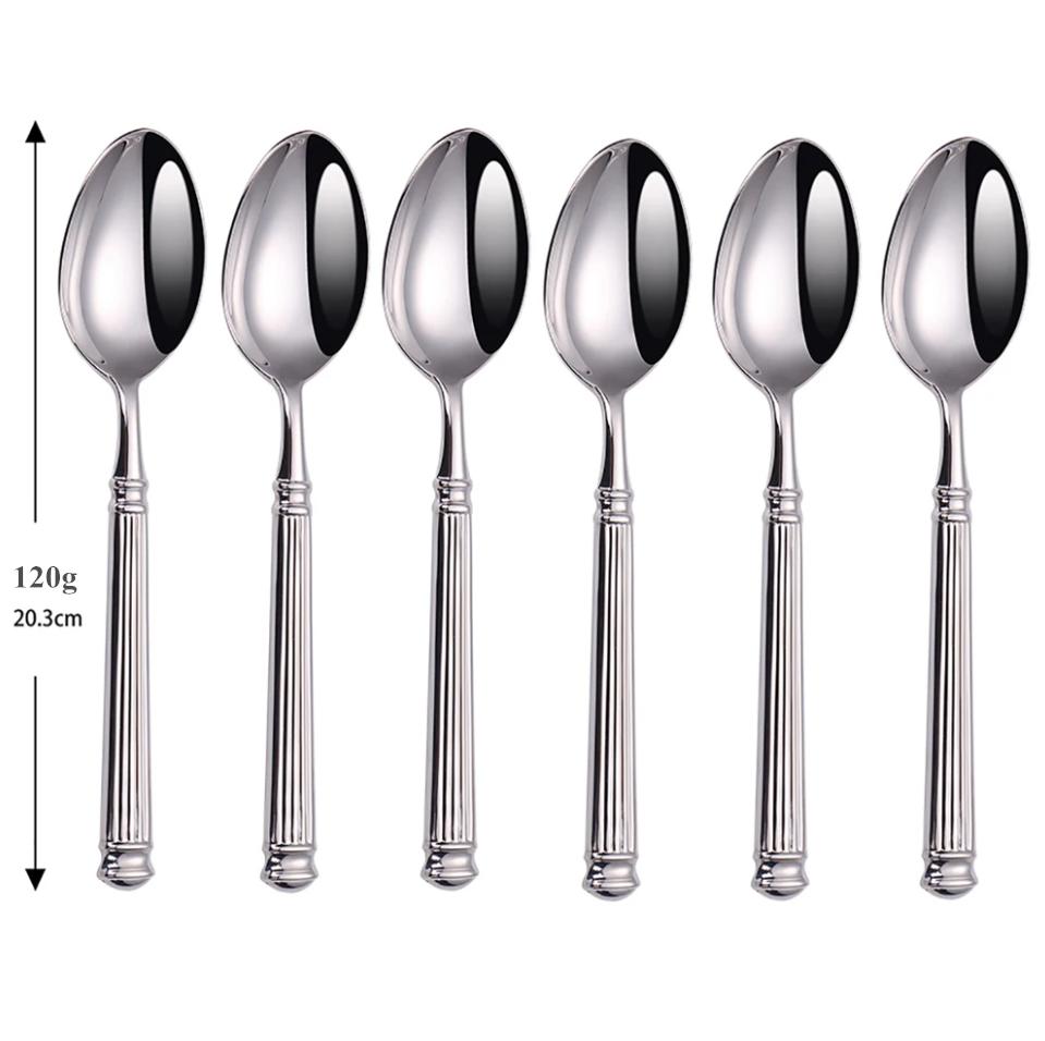 Europe Silver Luxury Fashion Cutlery Set 18/10 Stainless Steel Creativity Gift Roman Column Flatware 304