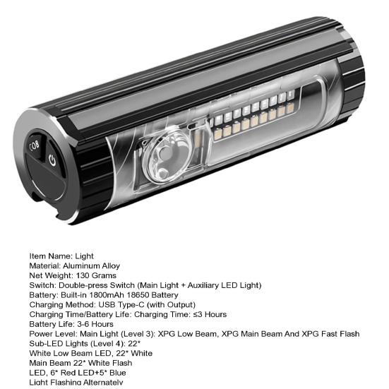 USB Wiederaufladbares Fahrradvorderlicht Superhell Aluminiumlegierung Fahrradlicht vorne mit Mehreren Modi Wasserdichtes Fahrradlicht für Nachtfahrten