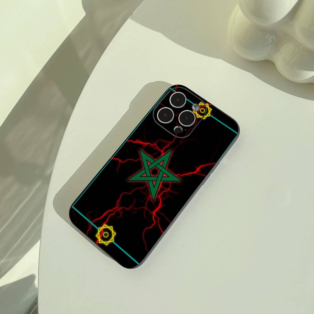 

Moroccan -map pattern Phone Case For iPhone 17,16,15,14,13,12,11 Pro Max,16Plus,XS Lightweight and practical Soft Black Cover iPhone12PRO