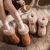 Winter Warm Slippers Women's Winter All-inclusive and Snow Boots Outer Wear Non-slip Velvet Thickened Cotton Slippers Women