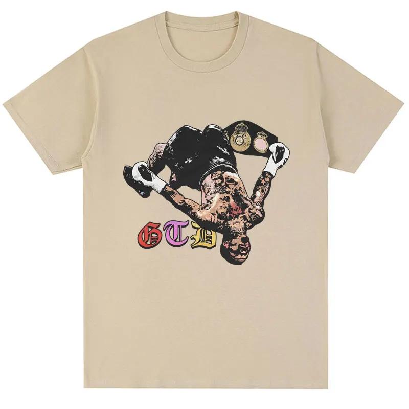 Sommer Herren Tank Gervonta Davis Boxchampion Figur Print 100% reine Baumwolle Kurzarm Streetwear