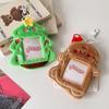 Kawaii Gingerbread Man Photocard Holder Bag Pendant Cartoon Kpop Photo Card Sleeves Fluffy Bus Card Holder Christmas Gift