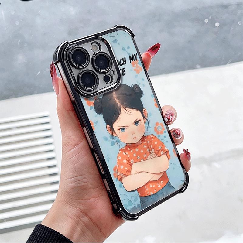 Funny Dont Touch My CallPhone Plating Phone Case For Xiaomi Poco X5 X6 X7 X8 Pro Max F8 Ultra F7 M8 M7 M5S Redmi 15C 15 14C 13C