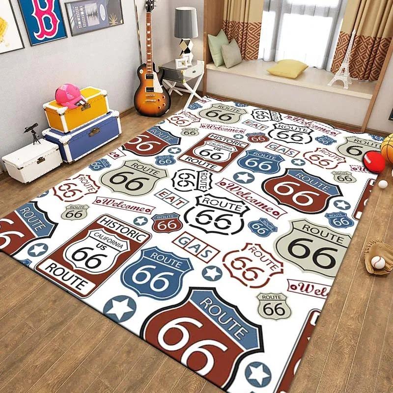 66 Mutter-Straßenzeichen-Muster Teppich für Zuhause Wohnzimmer Schlafzimmer Sofa Fußmatte Dekor Wohnzimmerdekoration Schlafzimmerdekoration