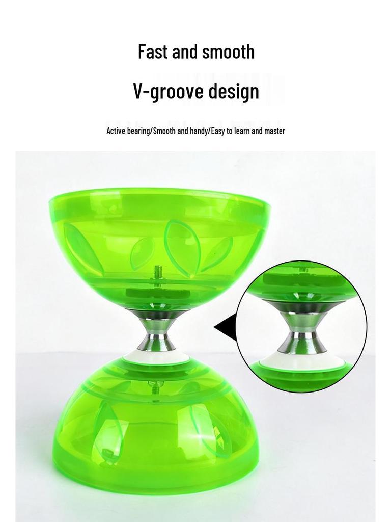 Beginner Student Diabolo Set with Three/Five-Bearing, Bell & Luminous Double-Head