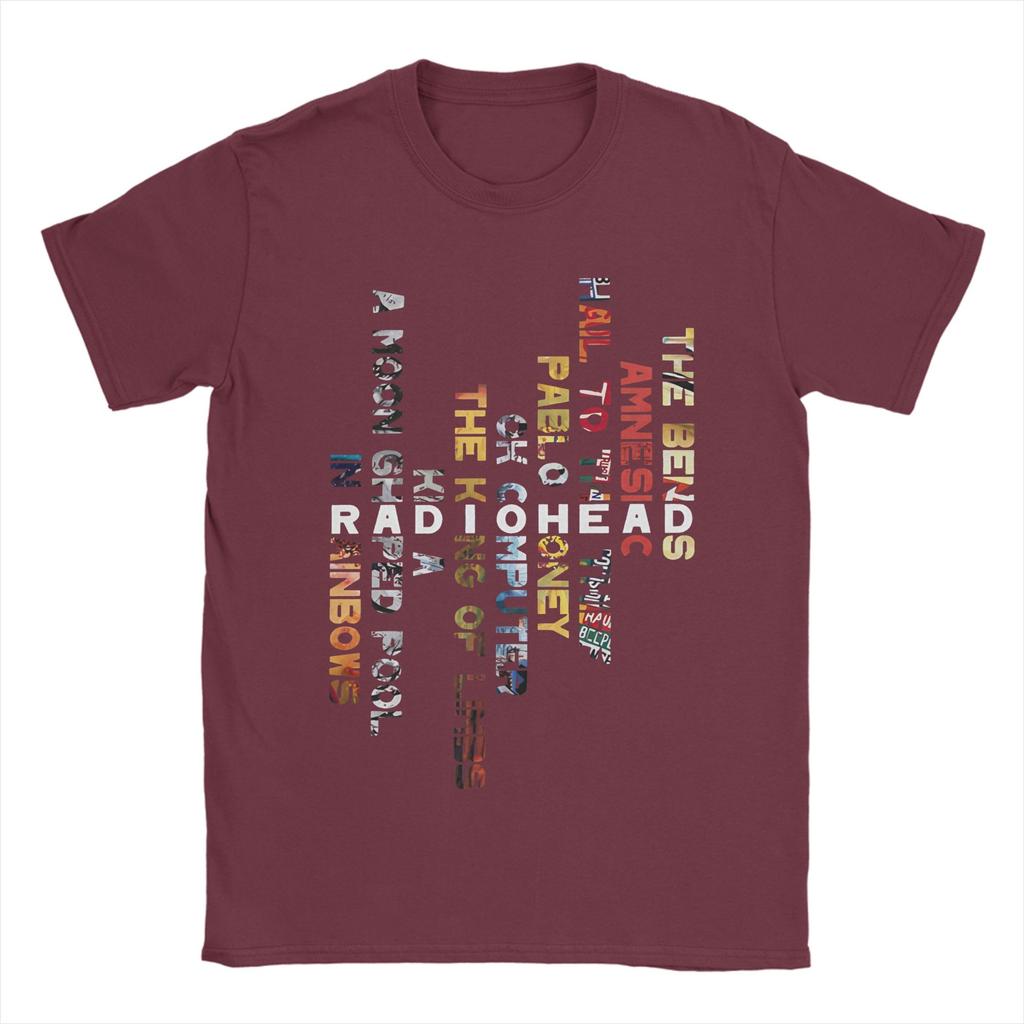 Radiohead In Rainbows T-Shirts für Herren Reiner Baumwoll-Vintage-T-Shirts Rundhals-T-Shirts Kurzarm Kleidung Sommer