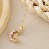 New Korean Fashion Butterfly Moon Necklace Women's Stainless Steel Cute Collar Chain High End Elegant Jewelry Girls Gift